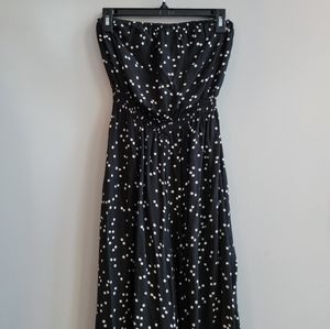 Urban Outfitters Black and White Polka Dot Strapless Pant Suit